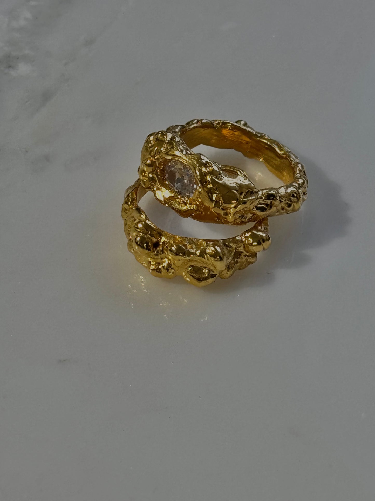 Raw zircon ring - a symbol of light and wisdom