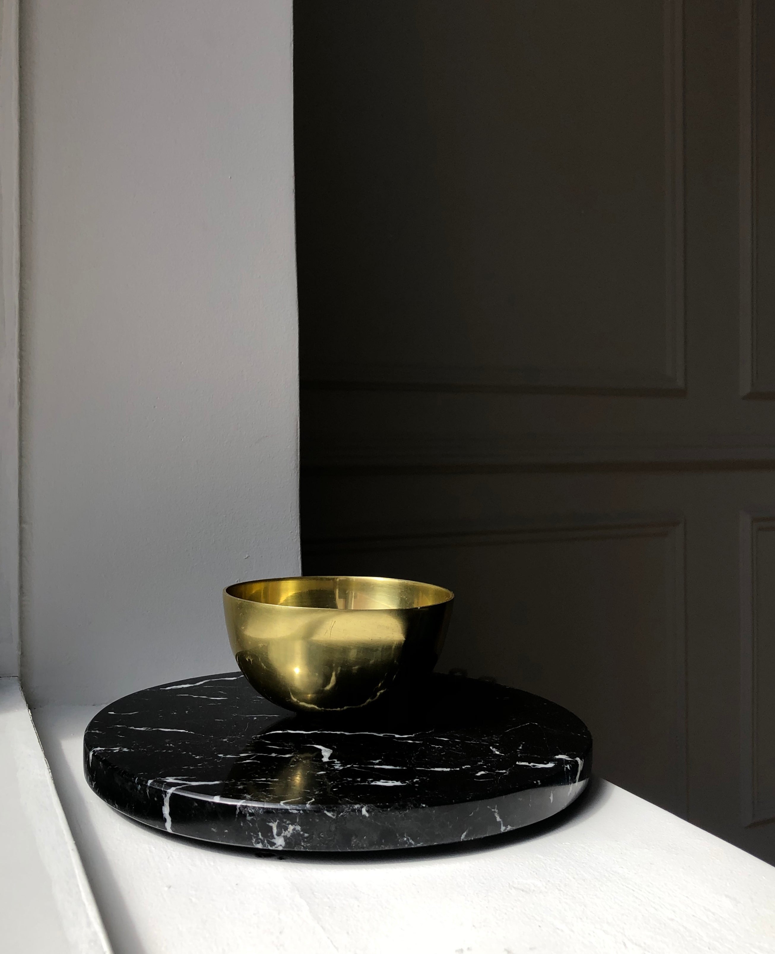 Hexagon marble jewellery tray black